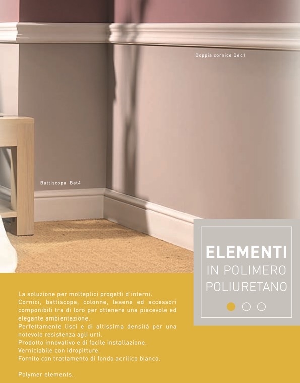 Bat 2 - Battiscopa in polimero bianco - Decorget - Ital Decori - Image 1