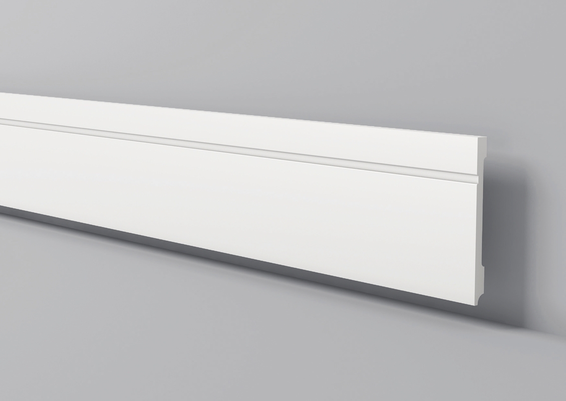 Bat 20 - Battiscopa in polimero bianco - Decorget - Ital Decori - Image 0