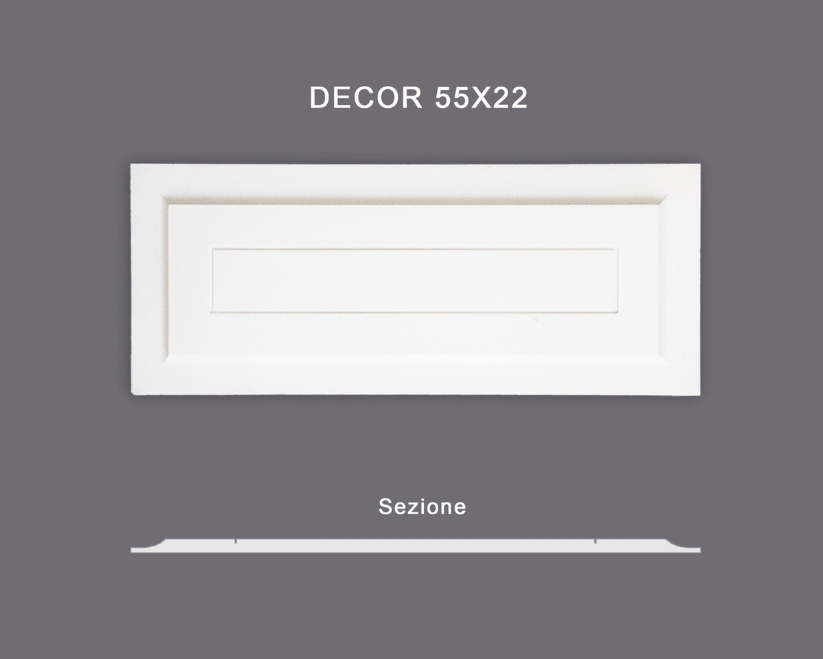 Decor 55x22 - Pannello in MDF Light bianco - Decorget - Ital Decori - Image 0