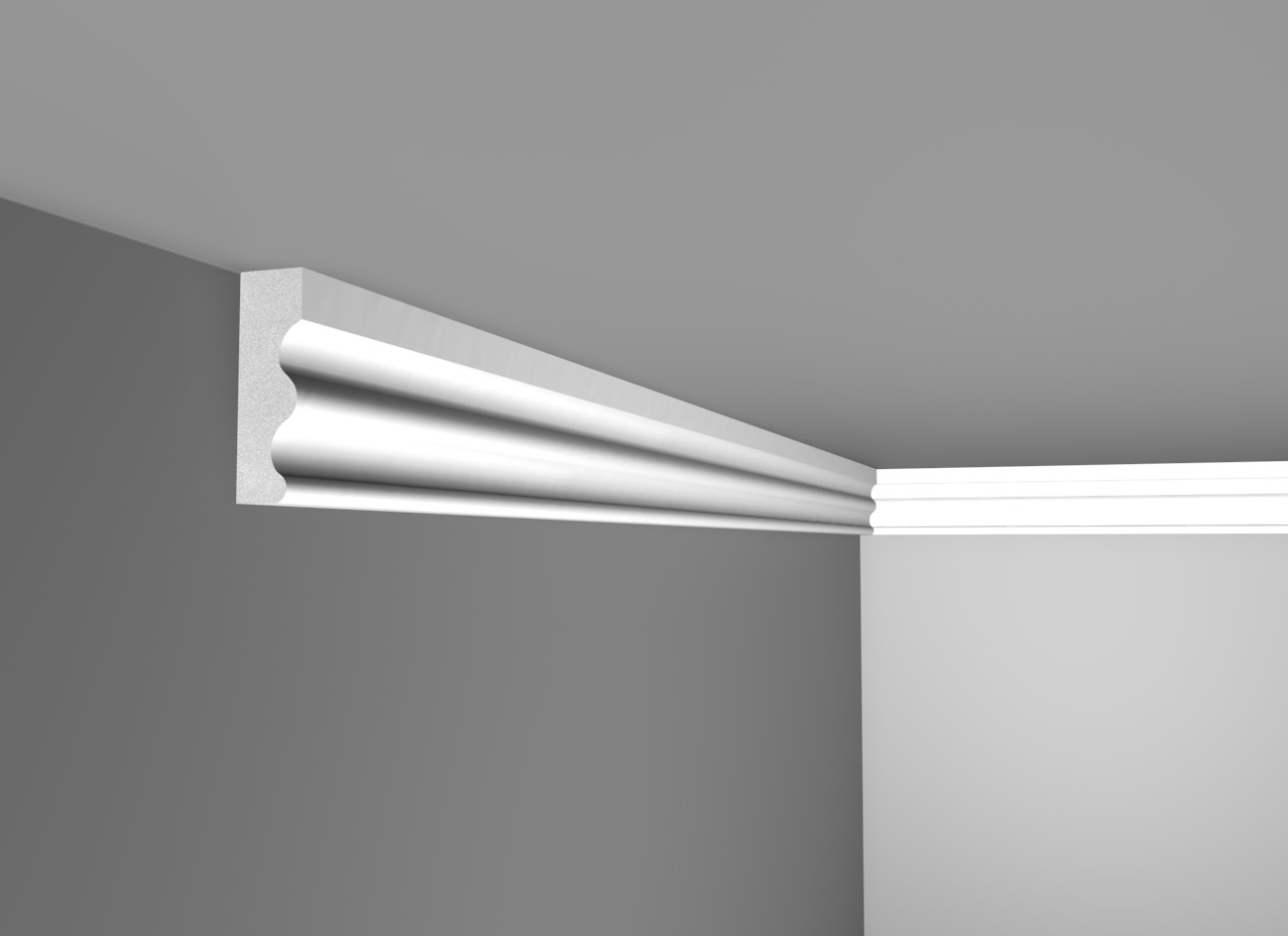 E 70 - Cornice in polistirene gessato bianco - Decorget - Ital Decori - Image 0