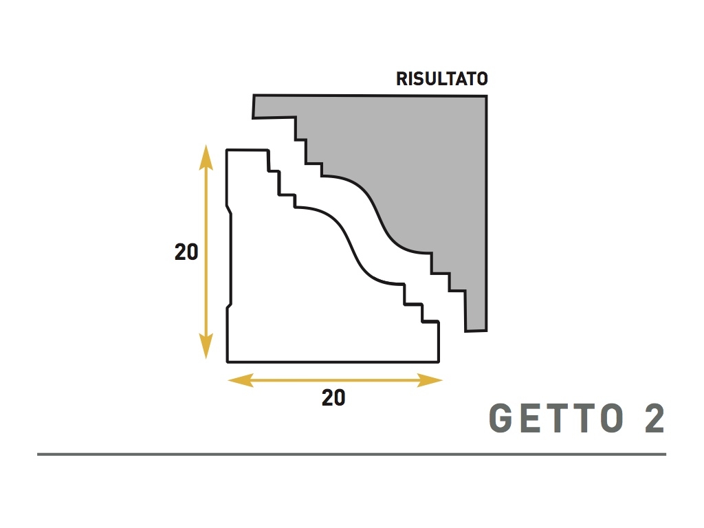 Getto 2 - Cornice sagomata in polistirene espanso - Decorget - Ital Decori - Image 0