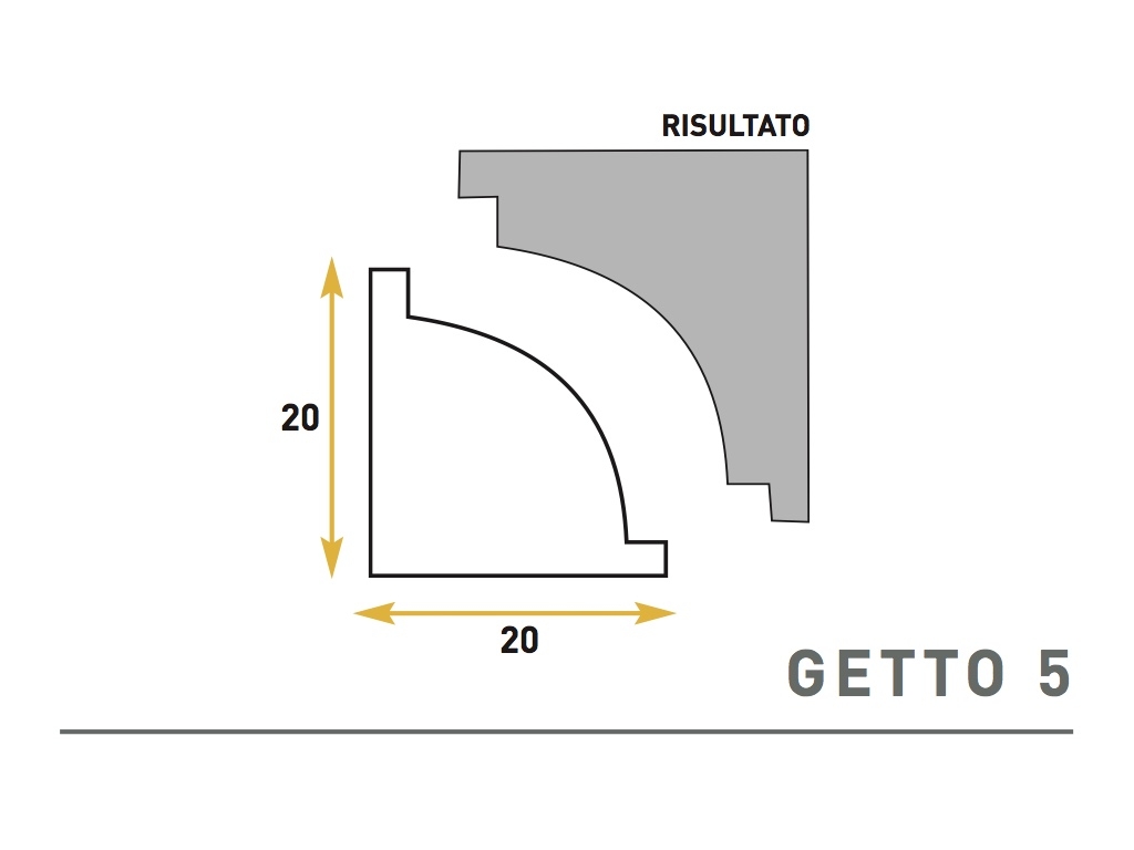 Getto 5 - Cornice sagomata in polistirene espanso - Decorget - Ital Decori - Image 0