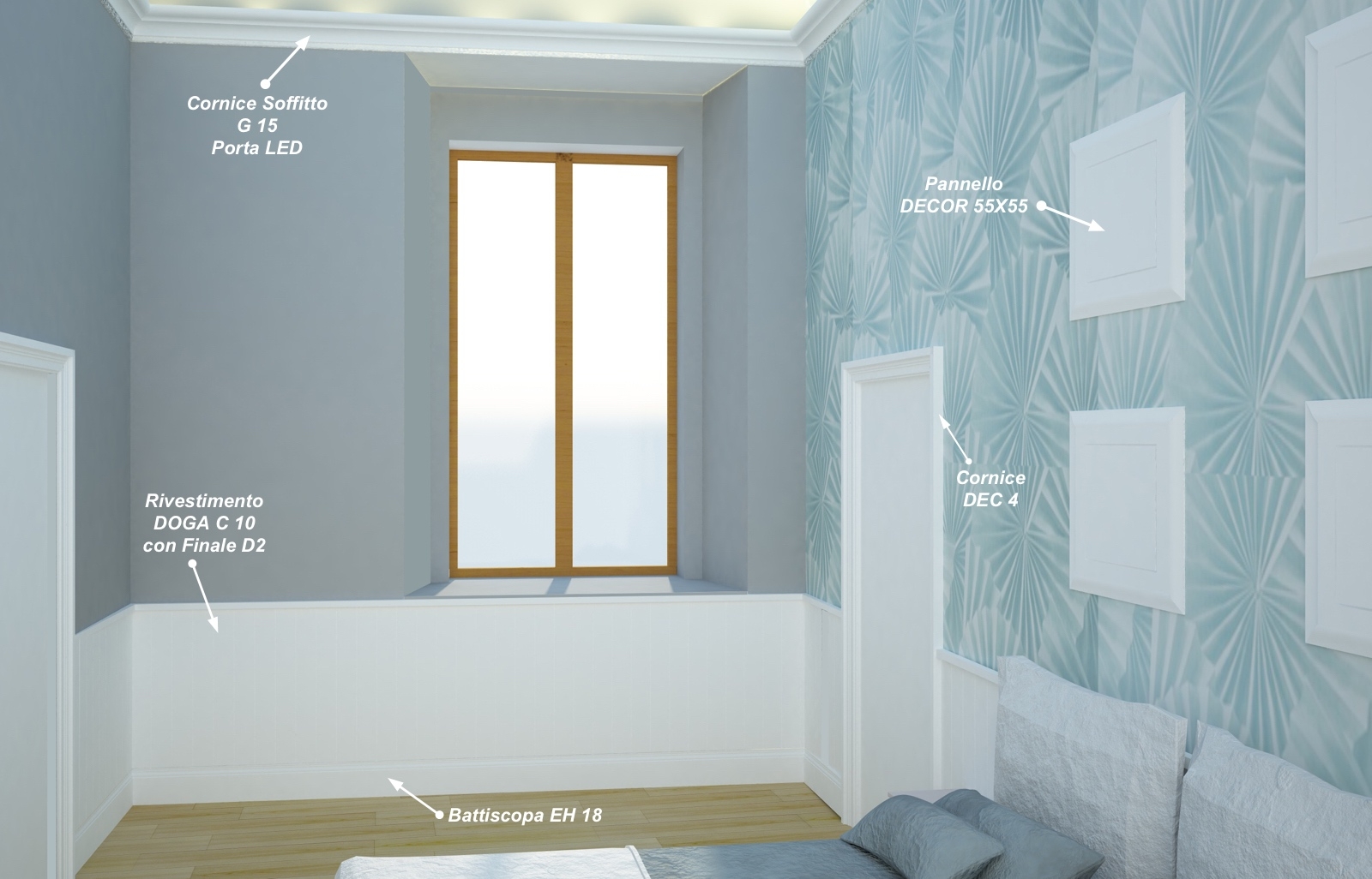Doga C10 - Doga in MDF Light bianco - Decorget - Ital Decori - Image 2