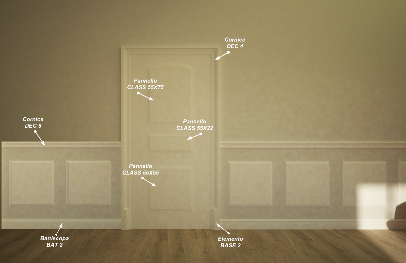 Class 55x75 - Pannello in MDF Light bianco - Decorget - Ital Decori - Image 3