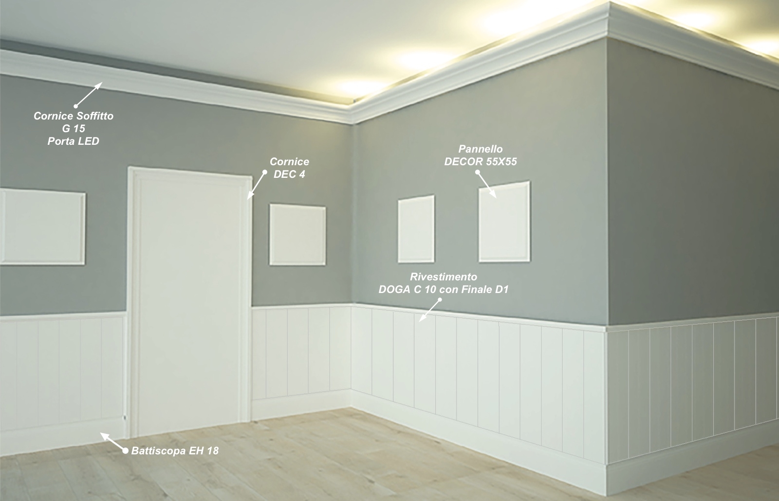 G 15 - Veletta cornice in polistirene gessato bianco - Decorget - Ital Decori - Image 3