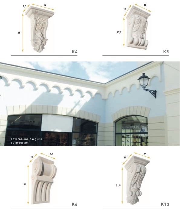 K6 - Mensola stampata in poliuretano - Decorget - Ital Decori - Image 1