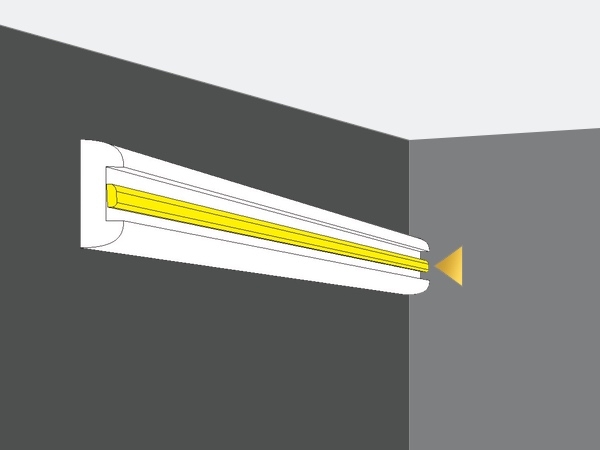 Led 14 - Veletta cornice in polistirene gessato bianco - Decorget - Ital Decori - Image 1