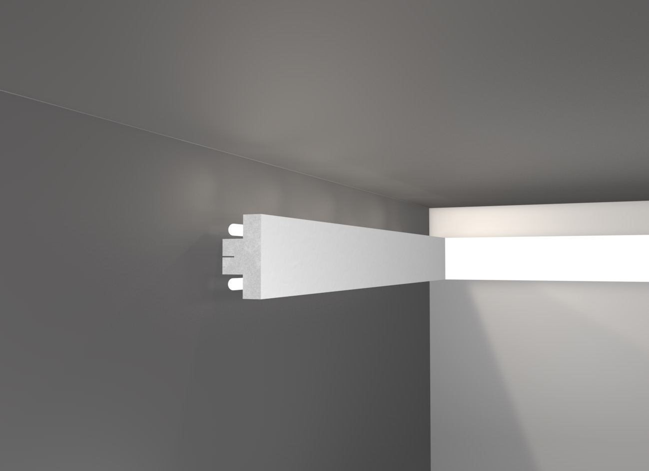 Led 4 - Veletta cornice in polistirene gessato bianco - Decorget - Ital Decori - Image 0