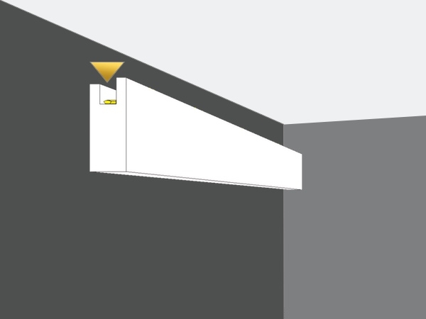 Led D - Veletta cornice in polistirene gessato bianco - Decorget - Ital Decori - Image 1