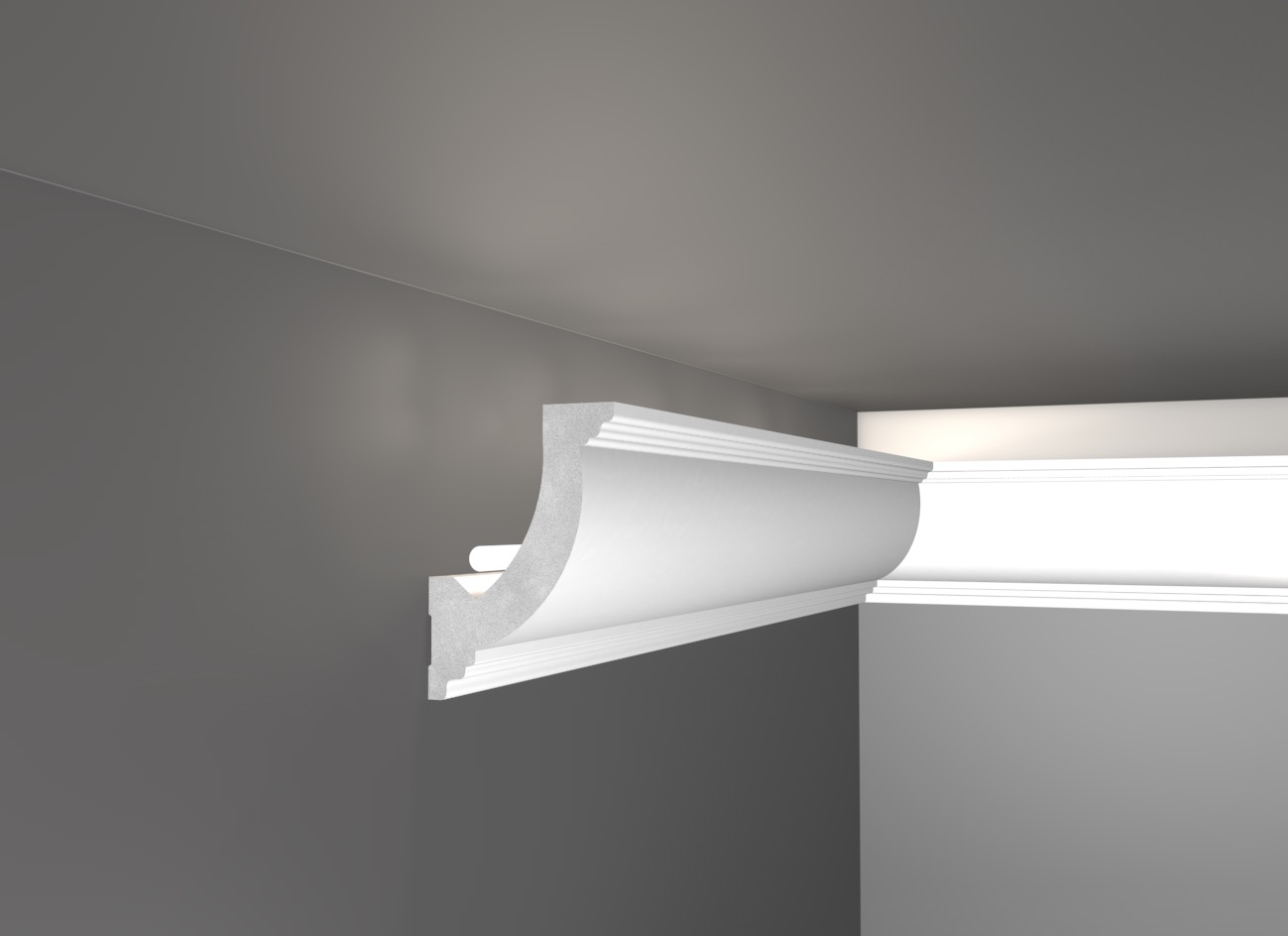 Pn 15.21 - Veletta cornice in polistirene gessato bianco - Decorget - Ital Decori - Image 0