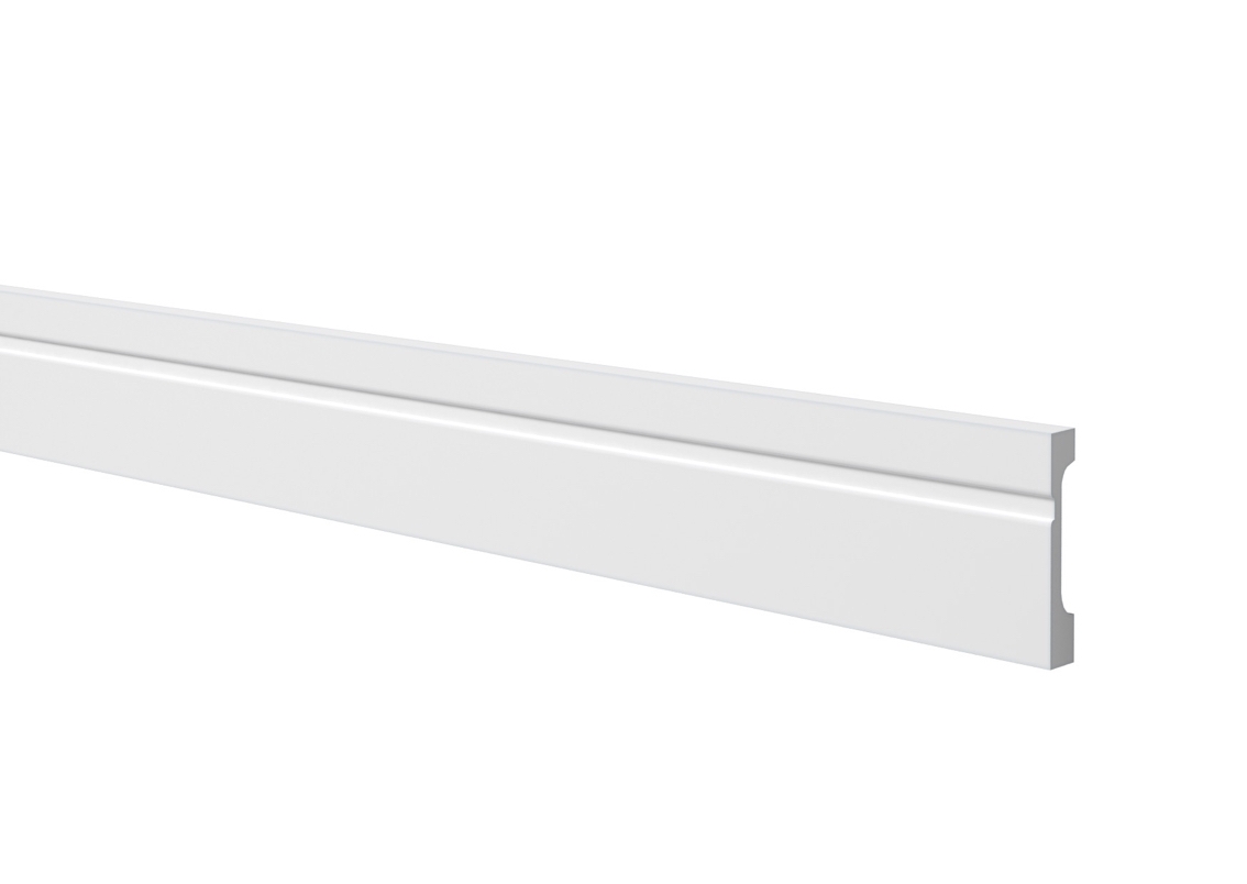 Bat 11 - Battiscopa in polimero bianco - Decorget - Ital Decori