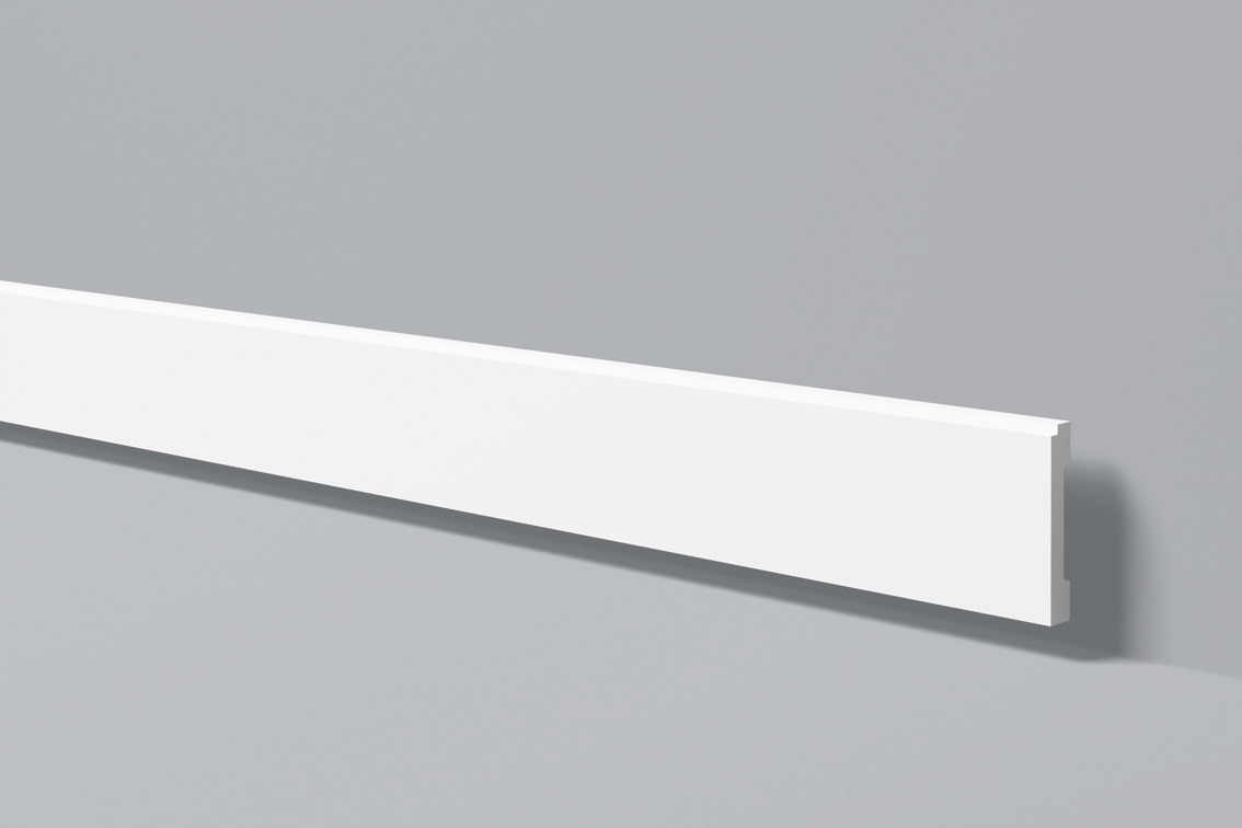 Bat 6 - Battiscopa in polimero bianco - Decorget - Ital Decori