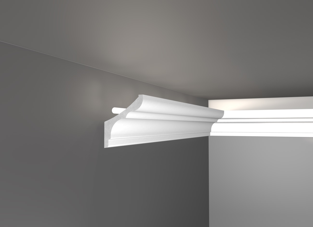 G 15 - Veletta cornice in polistirene gessato bianco - Decorget - Ital Decori