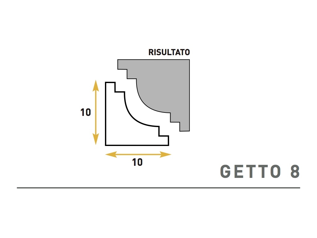 Getto 8 - Cornice sagomata in polistirene espanso - Decorget - Ital Decori