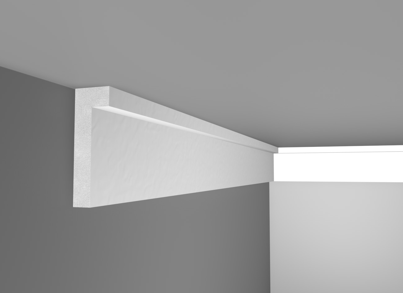 L 12 - Cornice in polistirene gessato bianco - Decorget - Ital Decori