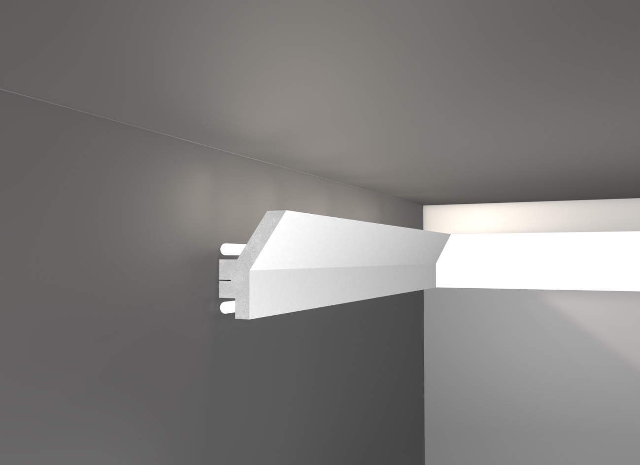 Led 7 - Veletta cornice in polistirene gessato bianco - Decorget - Ital Decori