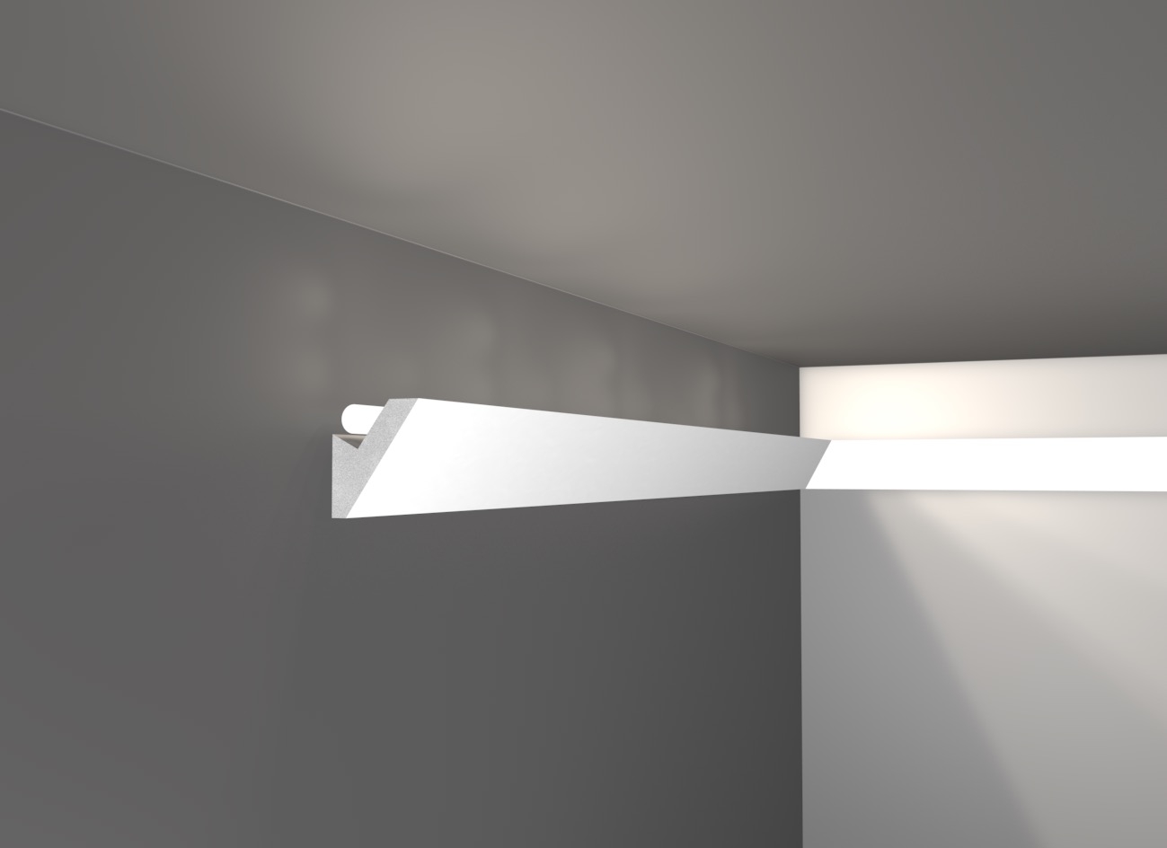Led 9 - Veletta cornice in polistirene gessato bianco - Decorget - Ital Decori