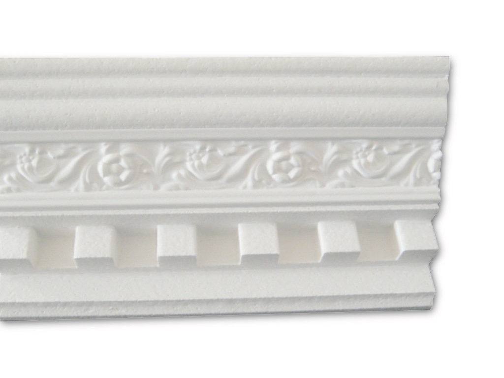 Romana Bianca - Cornice in polistirene gessato bianco - Decorget - Ital Decori