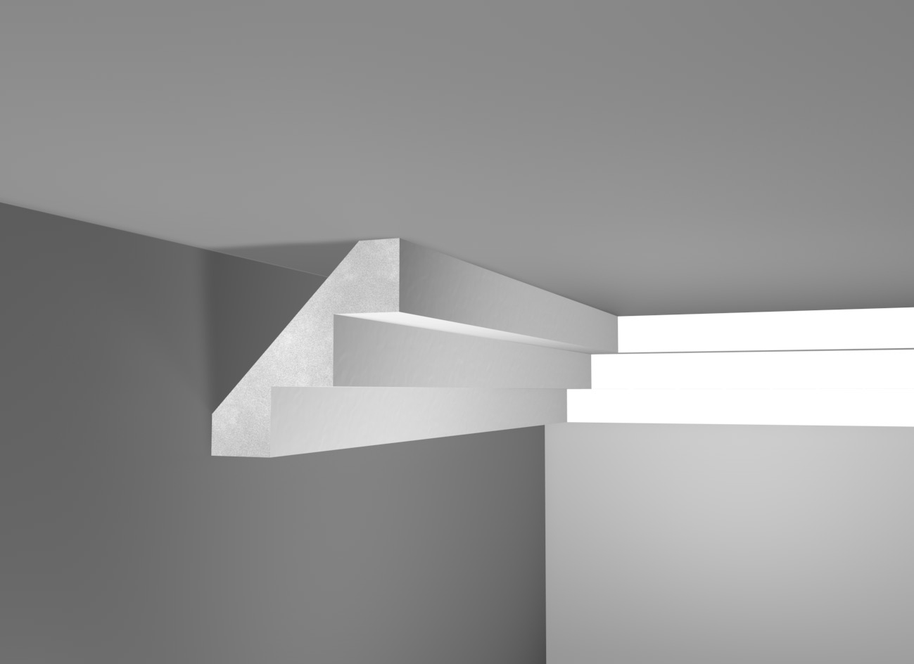 Scal 20 - Cornice in polistirene gessato bianco - Decorget - Ital Decori