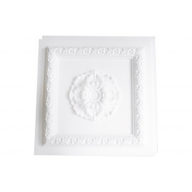 Cassettonato Bianco Grezzo Con Rosone - Cassettonato in polistirene stampato